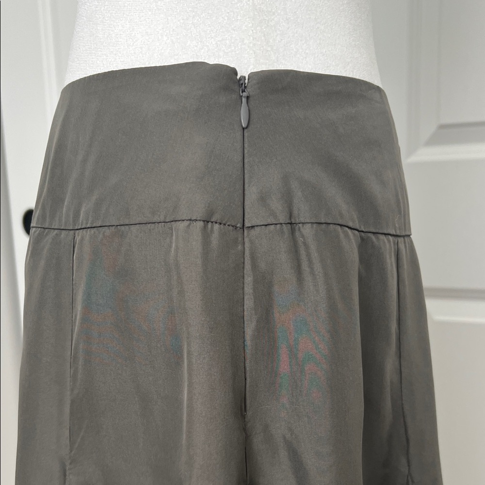 100% Silk Sundance charcoal Midi Skirt - Picture 7 of 12